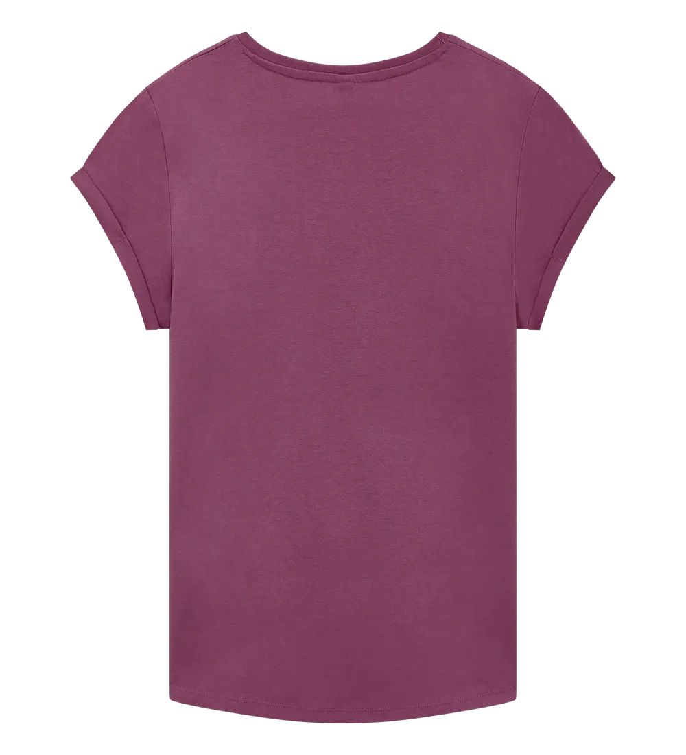 EP16-FBU00 - Women's Rolled Sleeve T-shirt - Faded Burgundy