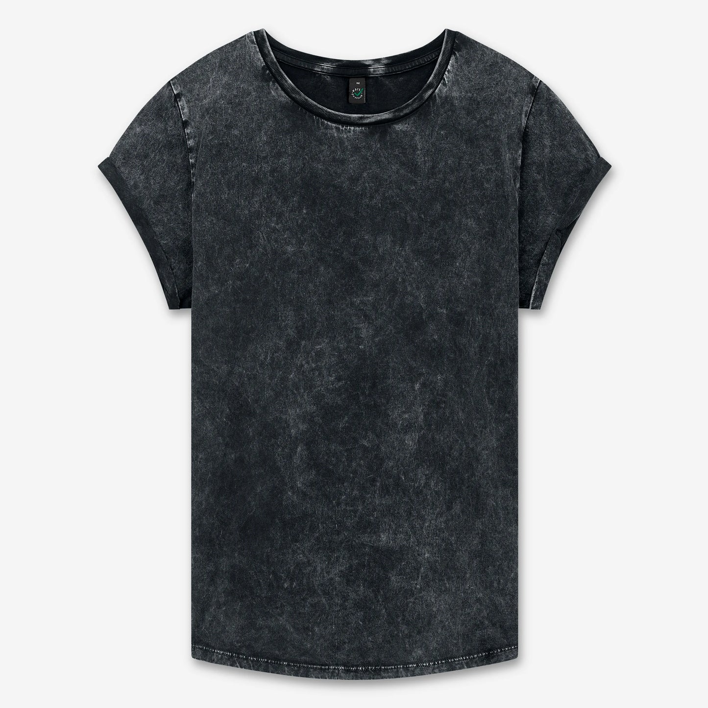 Earth Positive Women's Rolled Sleeve T-shirt - Acid Black - L