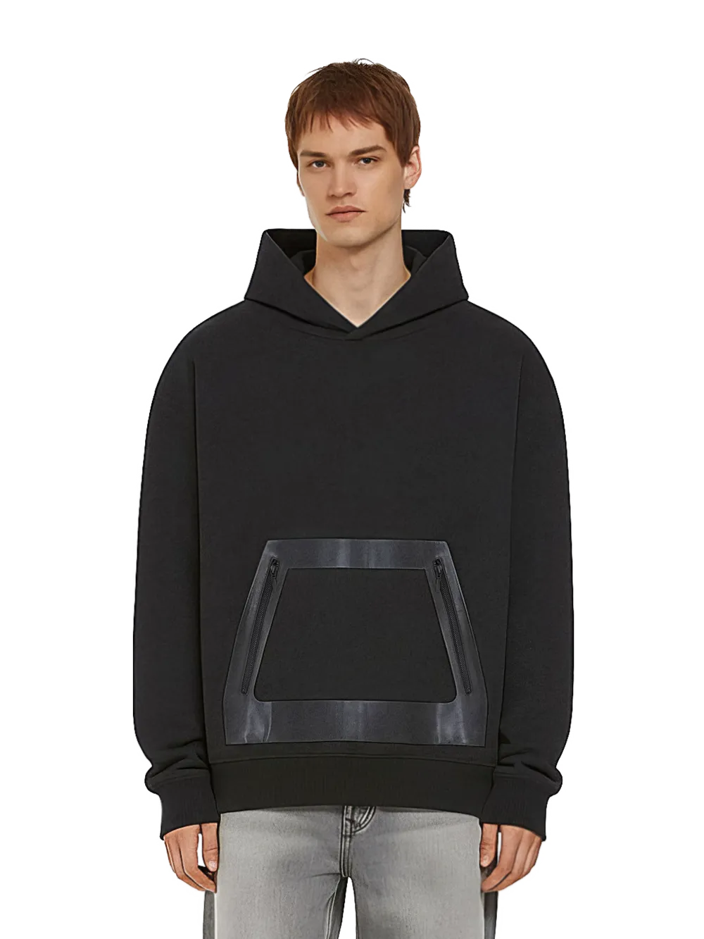 EP311 - Earth Positive® Vegan Leather Panel Hoodie – Organic