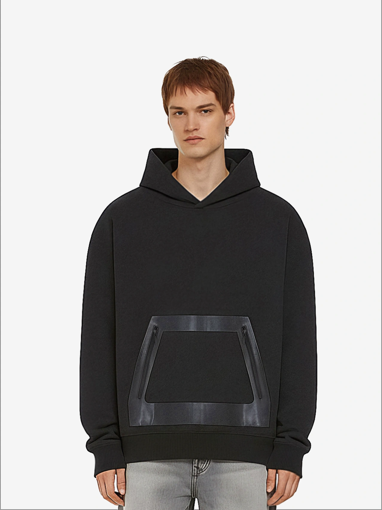 Earth Positive Leather Panel Hoodie