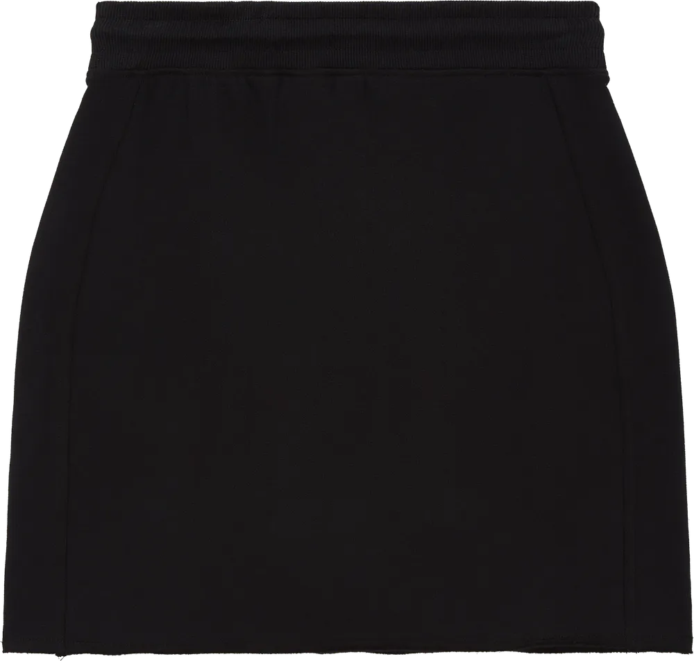 EP342-SUBL1 - Raw Hem Skirt - Sueded Black