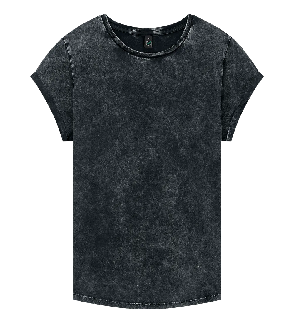 EP16-ABL00 - Women's Rolled Sleeve T-shirt - Acid Black