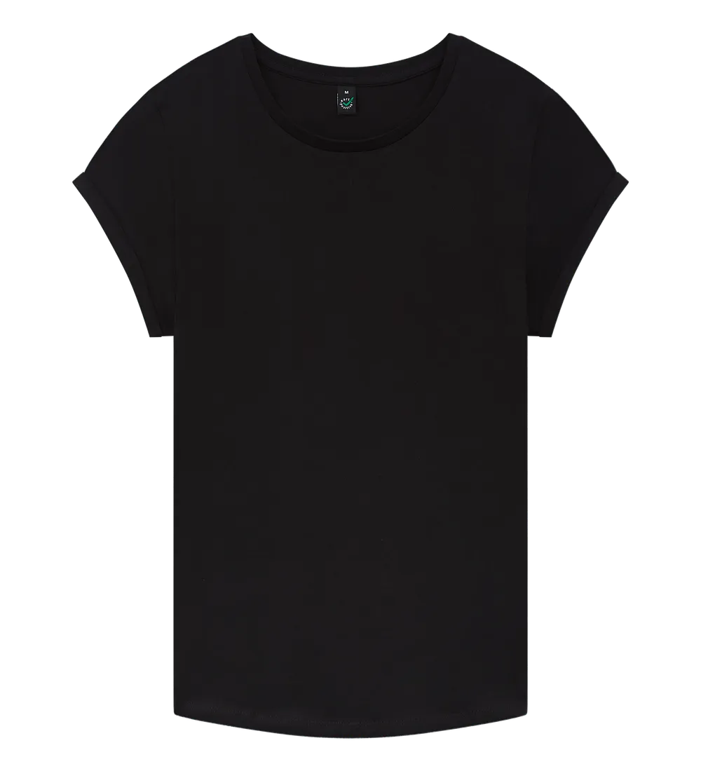 EP16-BL00 - Women's Rolled Sleeve T-shirt - Black