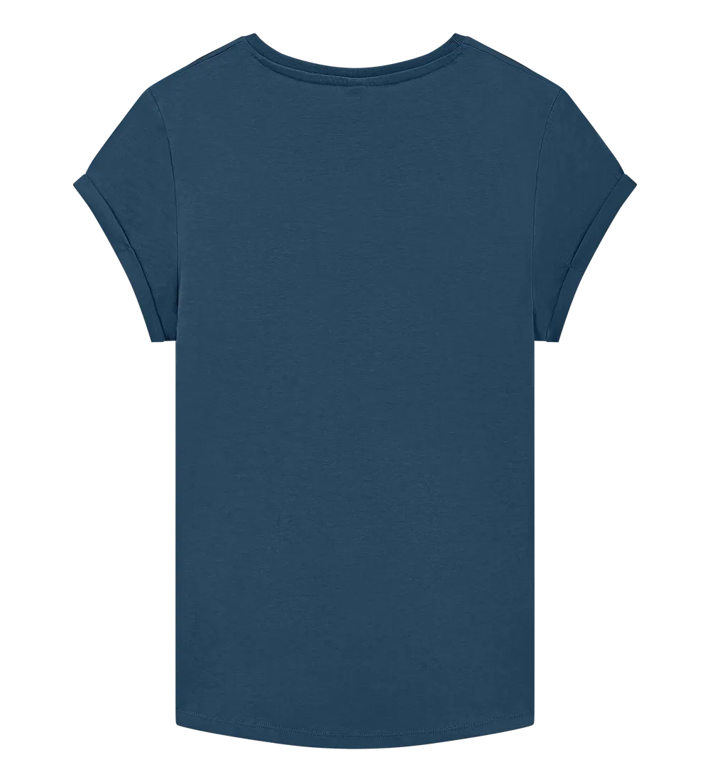 EP16-DE5 - Women's Rolled Sleeve T-shirt - Denim Blue