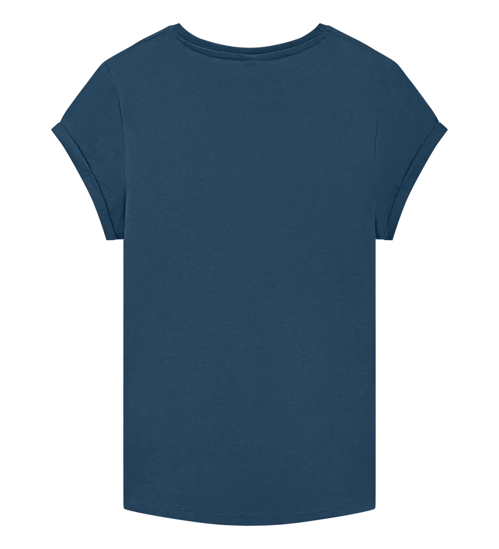 EP16-DE4 - Women's Rolled Sleeve T-shirt - Denim Blue