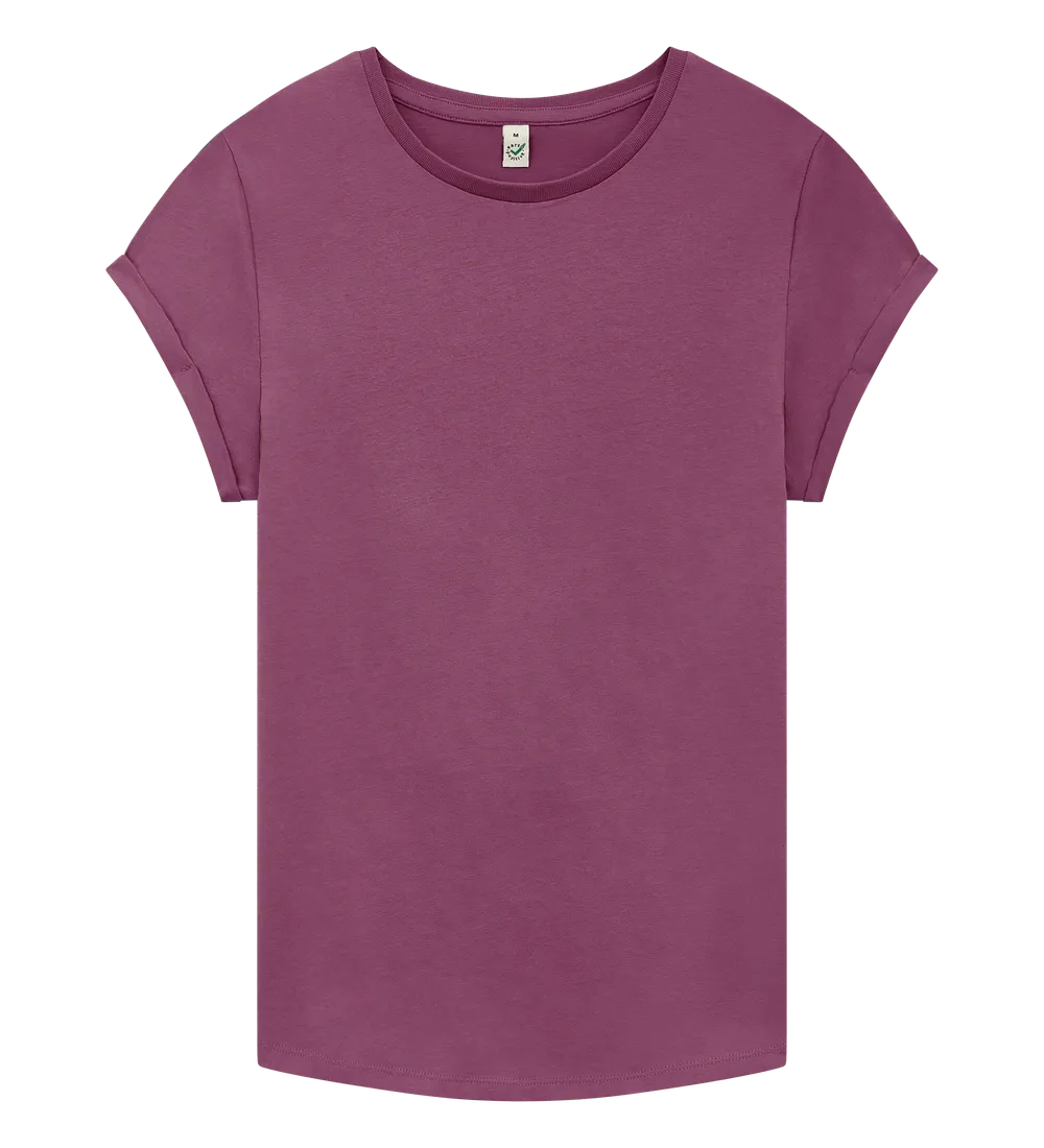 EP16-FBU00 - Women's Rolled Sleeve T-shirt - Faded Burgundy