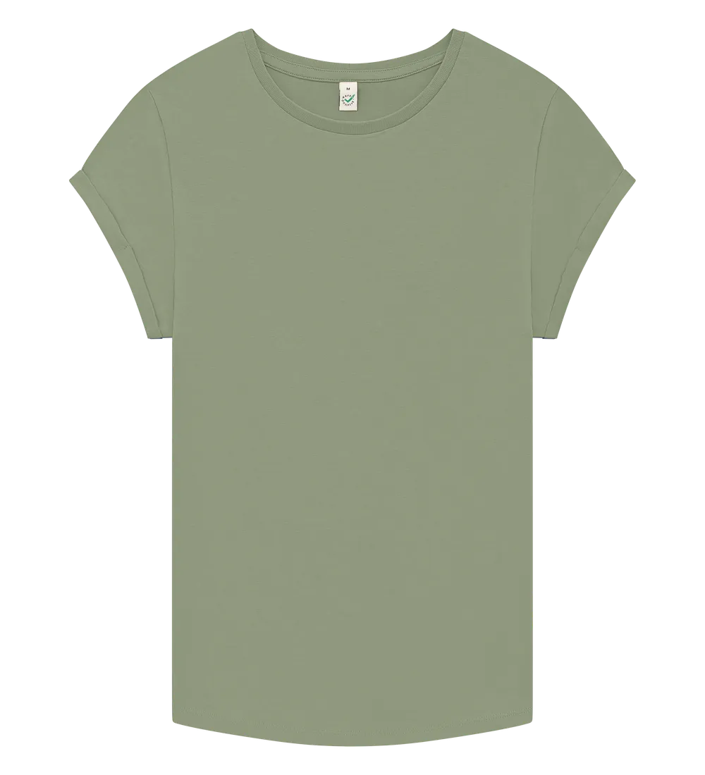 EP16-PGR00 - Women's Rolled Sleeve T-shirt - Light Olive