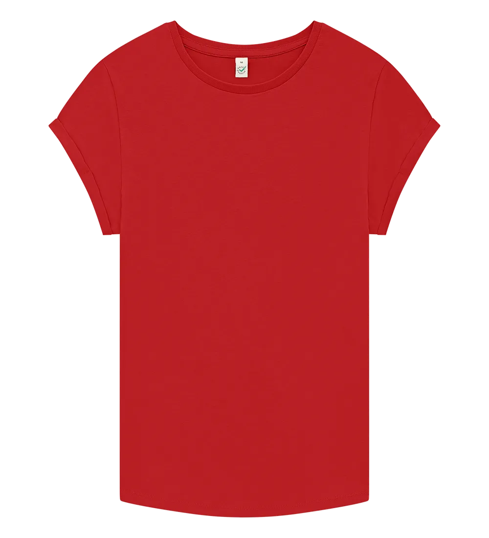 EP16-RE00 - Women's Rolled Sleeve T-shirt - Red