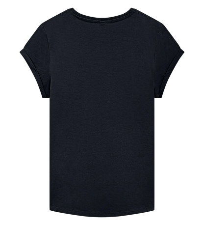 EP16-SBL00 - Women's Rolled Sleeve T-shirt - Stone Washed Black