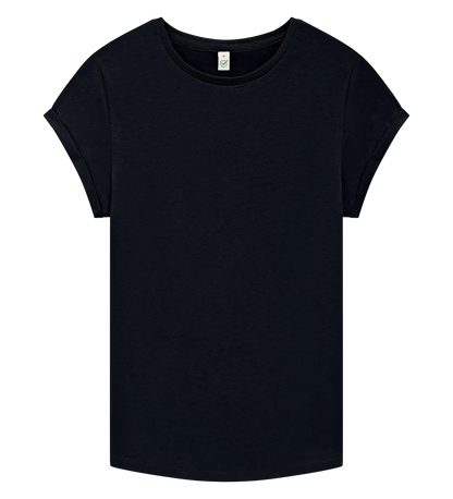 EP16-SBL00 - Women's Rolled Sleeve T-shirt - Stone Washed Black