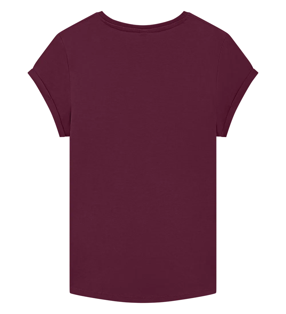 EP16-SBU00 - Women's Rolled Sleeve T-shirt - Stone Washed Burgundy