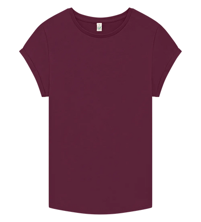 EP16-SBU00 - Women's Rolled Sleeve T-shirt - Stone Washed Burgundy