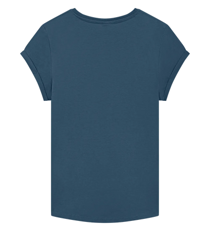EP16-SDE3 - Women's Rolled Sleeve T-shirt - Stone Washed Denim