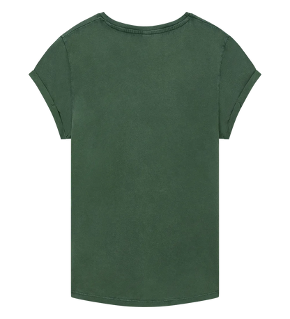 EP16-SGR4 - Women's Rolled Sleeve T-shirt - Stone Washed Green