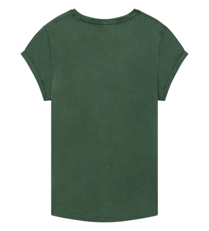 EP16-SGR4 - Women's Rolled Sleeve T-shirt - Stone Washed Green