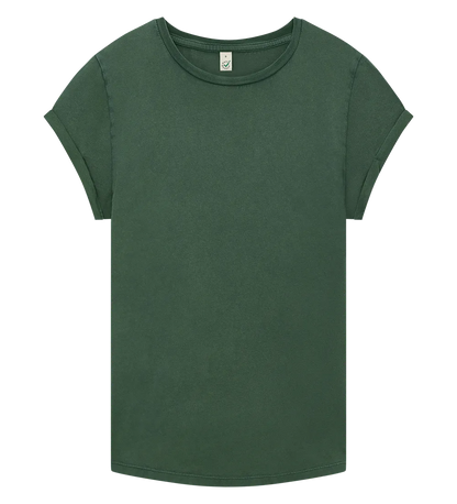 EP16-SGR4 - Women's Rolled Sleeve T-shirt - Stone Washed Green