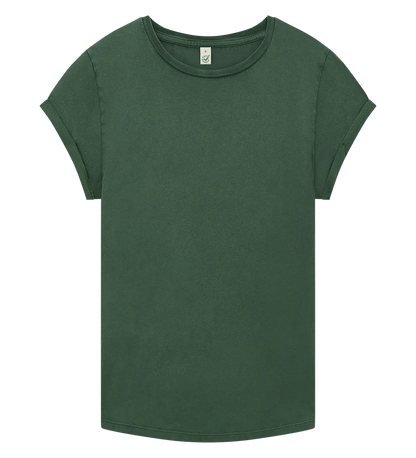 EP16-SGR4 - Women's Rolled Sleeve T-shirt - Stone Washed Green
