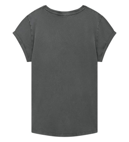EP16-SGY0 - Women's Rolled Sleeve T-shirt - Stone Washed Grey
