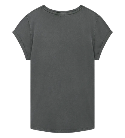 EP16-SGY0 - Women's Rolled Sleeve T-shirt - Stone Washed Grey