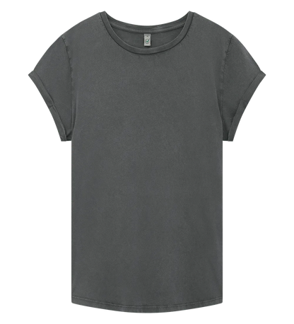 EP16-SGY0 - Women's Rolled Sleeve T-shirt - Stone Washed Grey