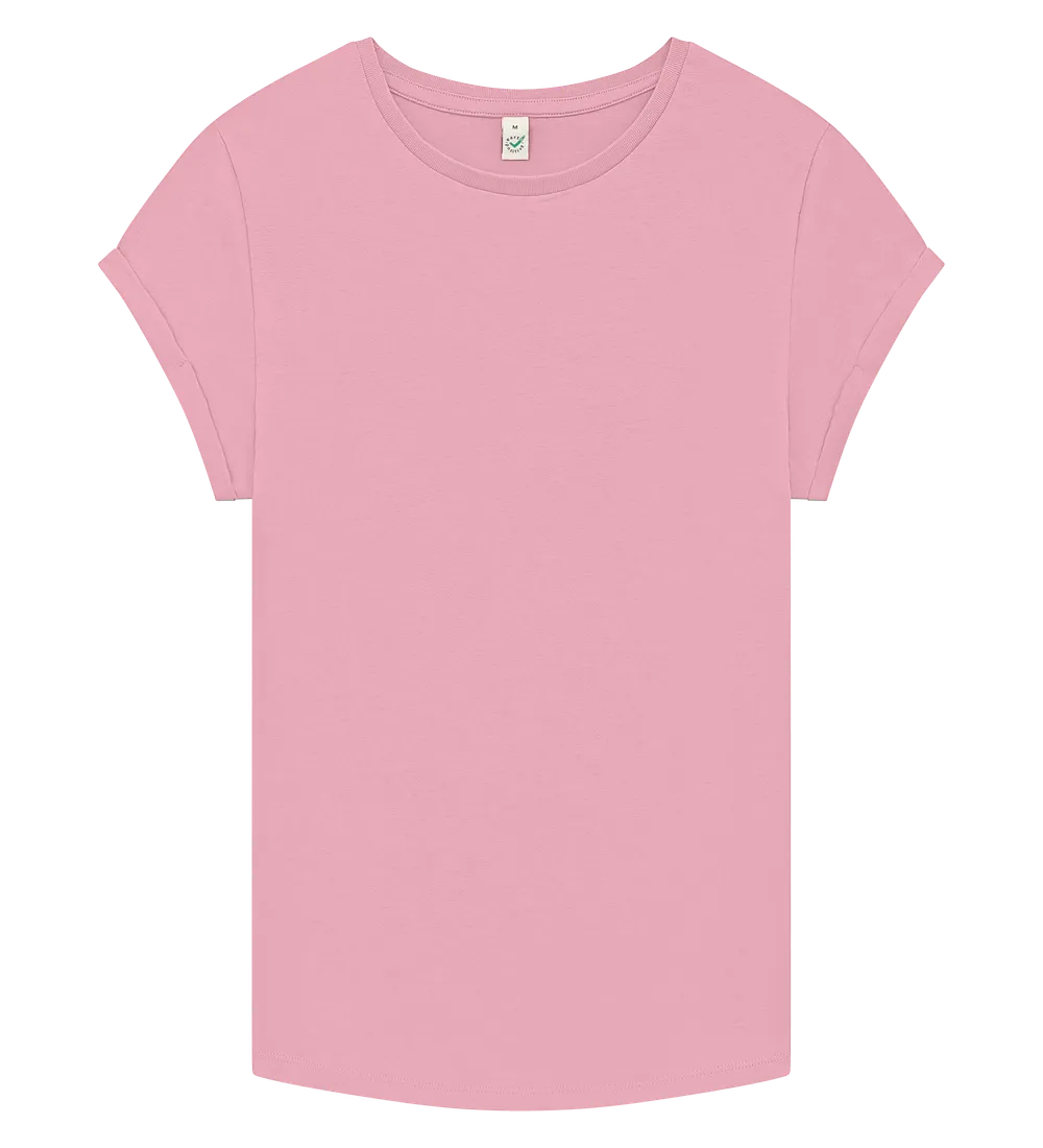 EP16-SPK00 - Women's Rolled Sleeve T-shirt - Stone Washed Pink