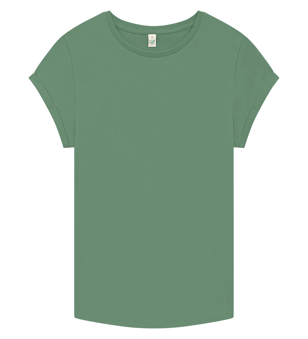 EP16-SSAG2 - Women's Rolled Sleeve T-shirt - Stone Washed Sage Green