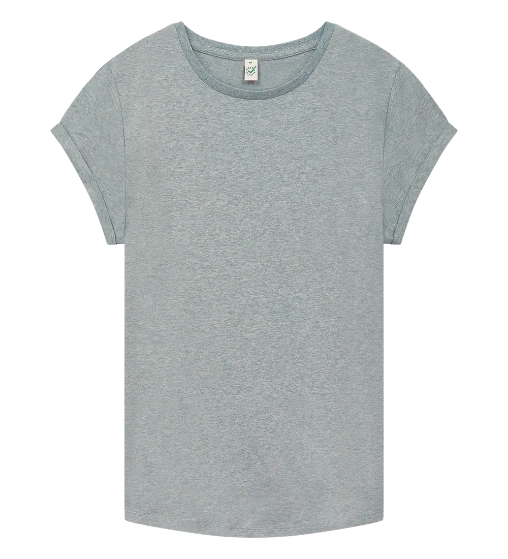EP16-LHE5 - Women's Rolled Sleeve T-shirt - Light Heather