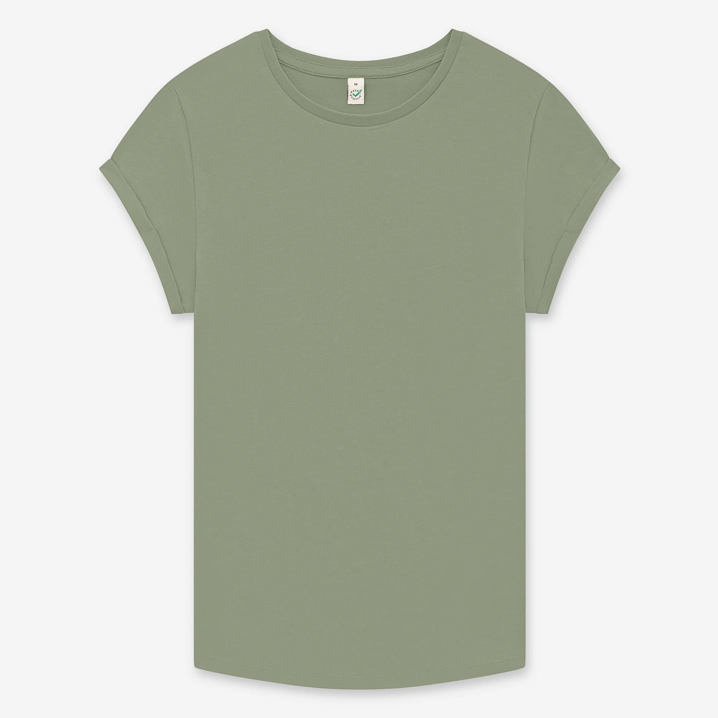 Earth Positive Women's Rolled Sleeve T-shirt - Light Olive - XS