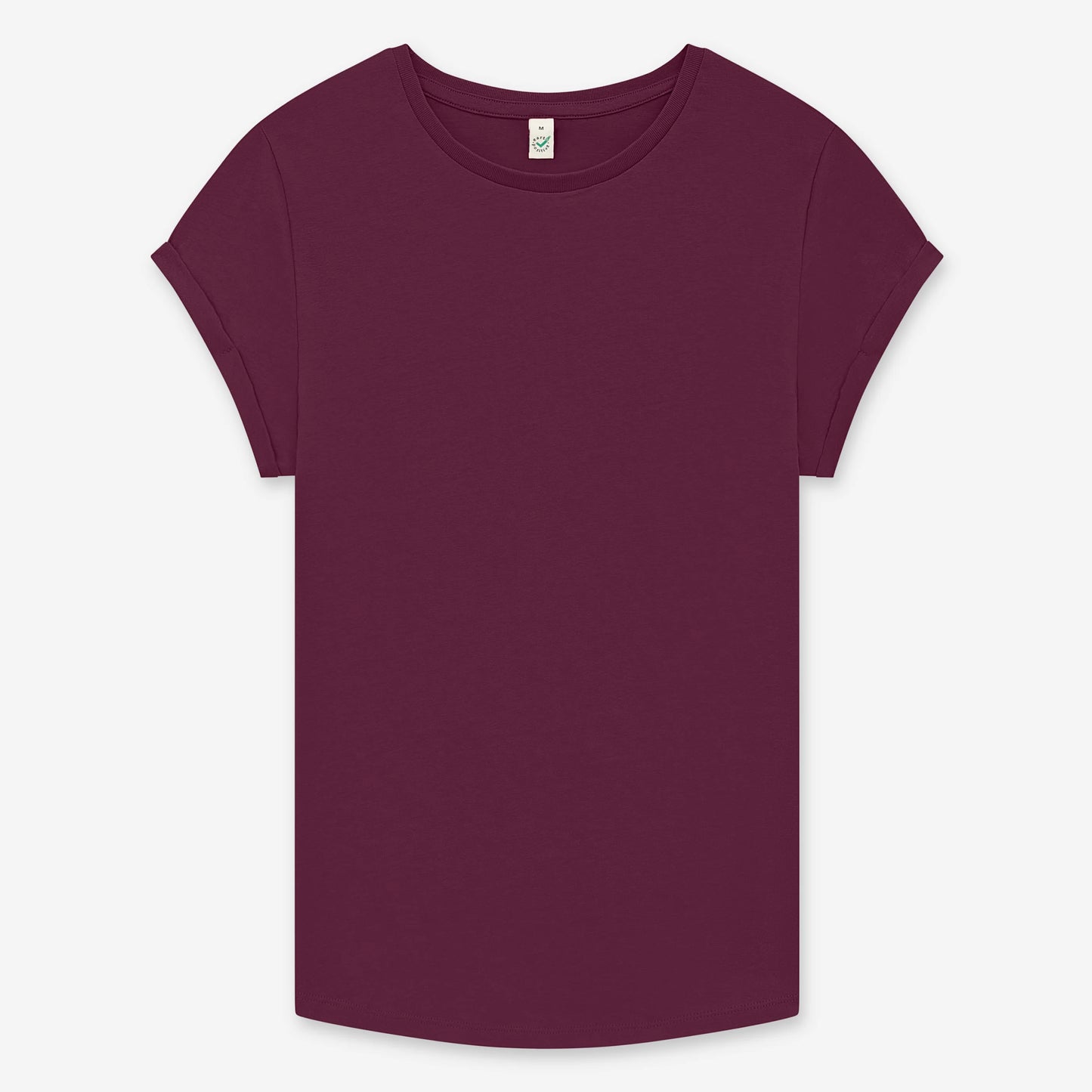 Earth Positive Women's Rolled Sleeve T-shirt - Stone Washed Burgundy - XL