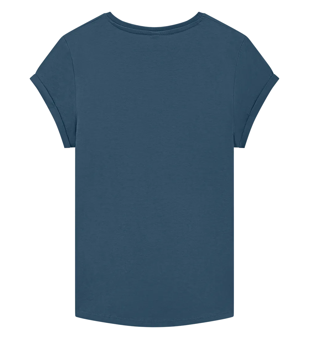 EP16-SDE2 - Women's Rolled Sleeve T-shirt - Stone Washed Denim