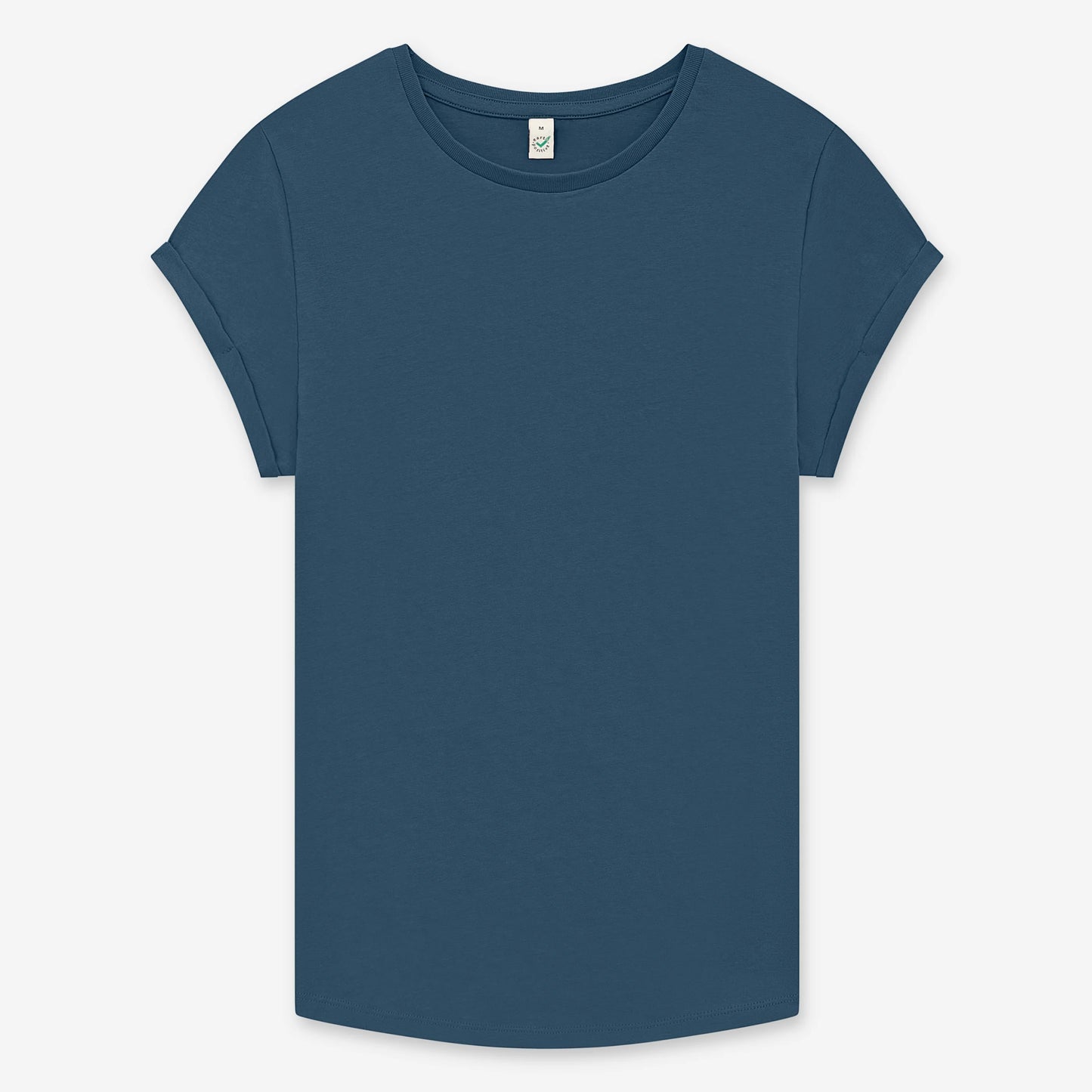 Earth Positive Women's Rolled Sleeve T-shirt - Stone Washed Denim - L