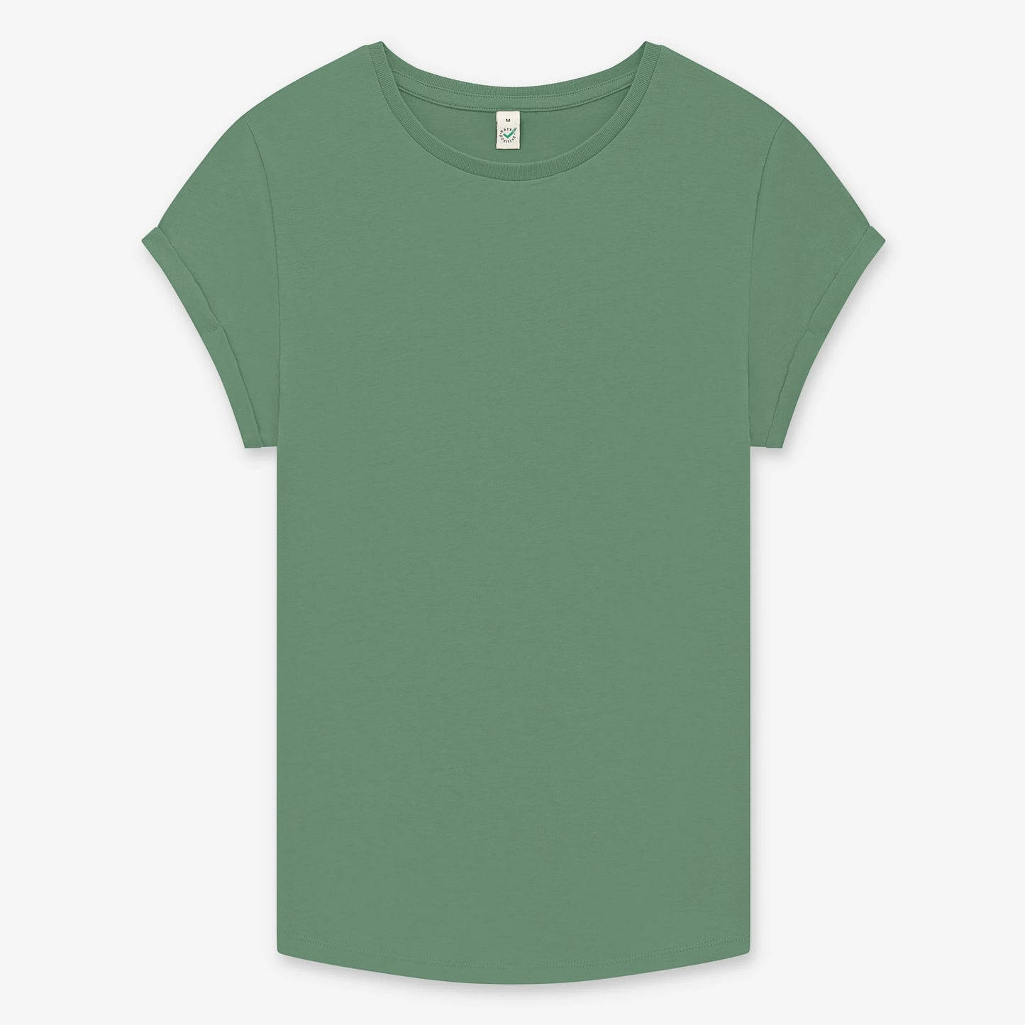 Earth Positive Women's Rolled Sleeve T-shirt - Stone Washed Sage Green - XS