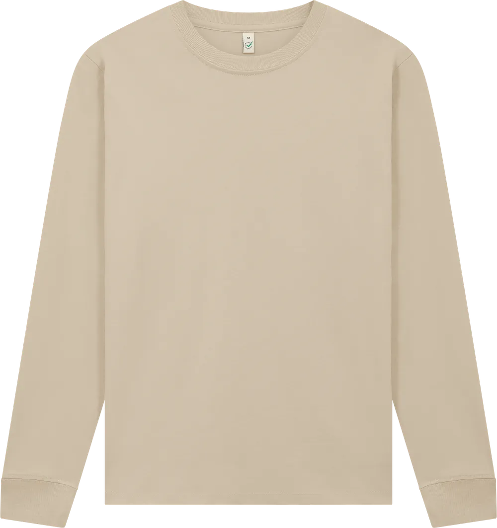 EP185L-SA1 - Premium Long Sleeve T-shirt - Light Beige (Sand)