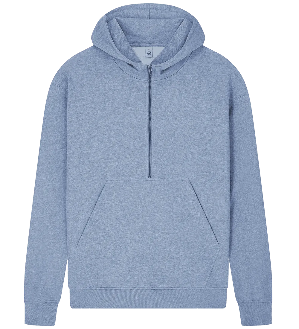 EP304-LBHE4 - Half Zip Hoodie - Light Blue Heather