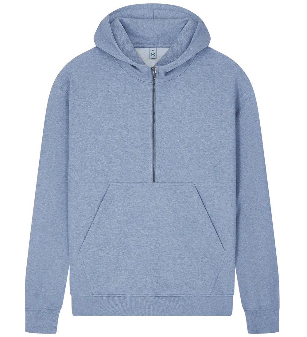 EP304-LBHE4 - Half Zip Hoodie - Light Blue Heather