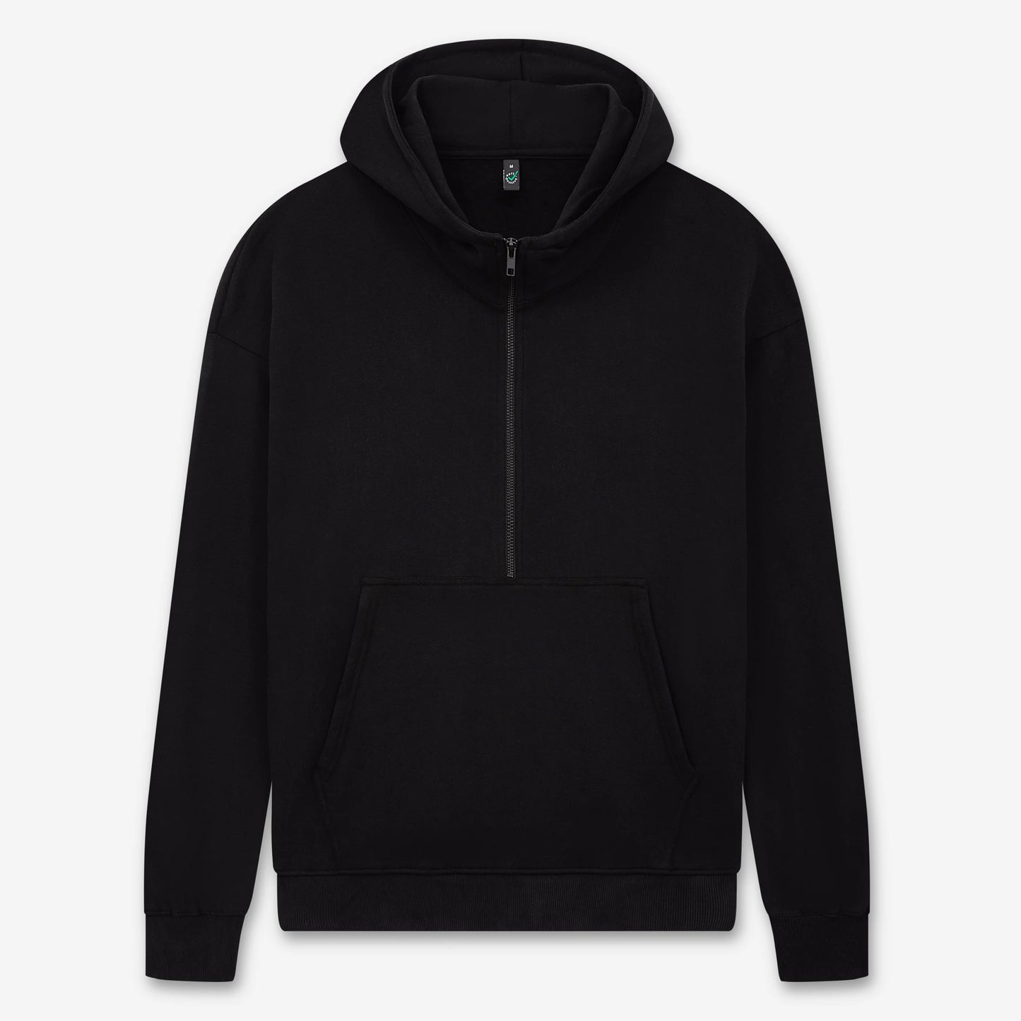 Earth Positive Half Zip Hoodie - Sueded Black - S