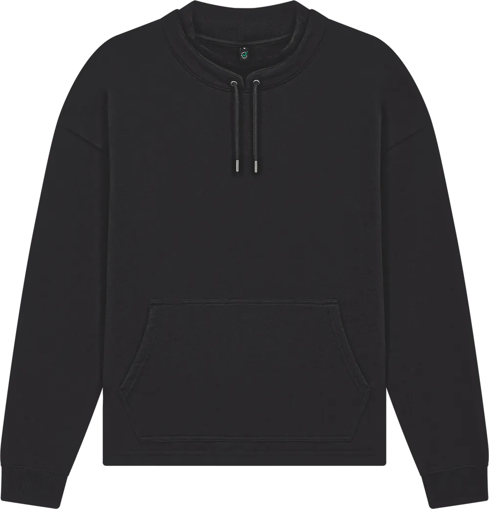 EP305-SUBL2 - Mock Neck Sweatshirt - Sueded Black