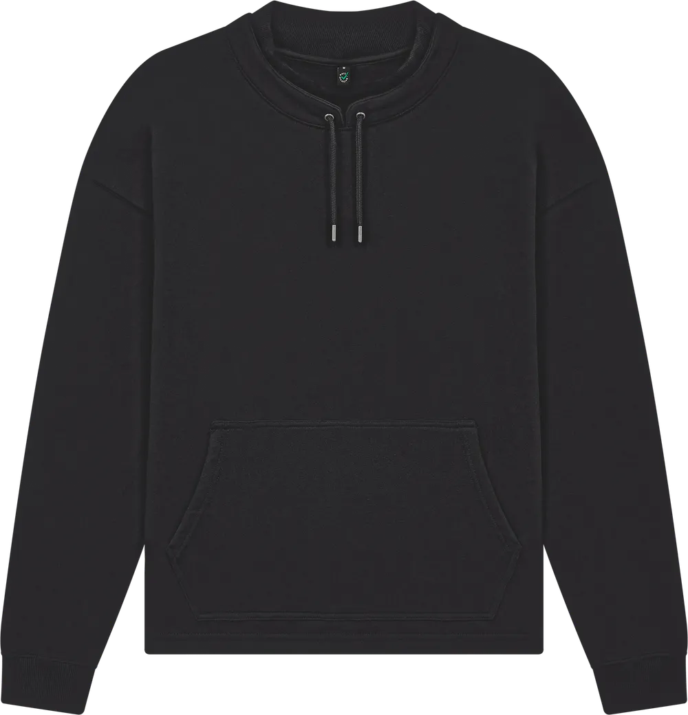 EP305-SUBL1 - Mock Neck Sweatshirt - Sueded Black
