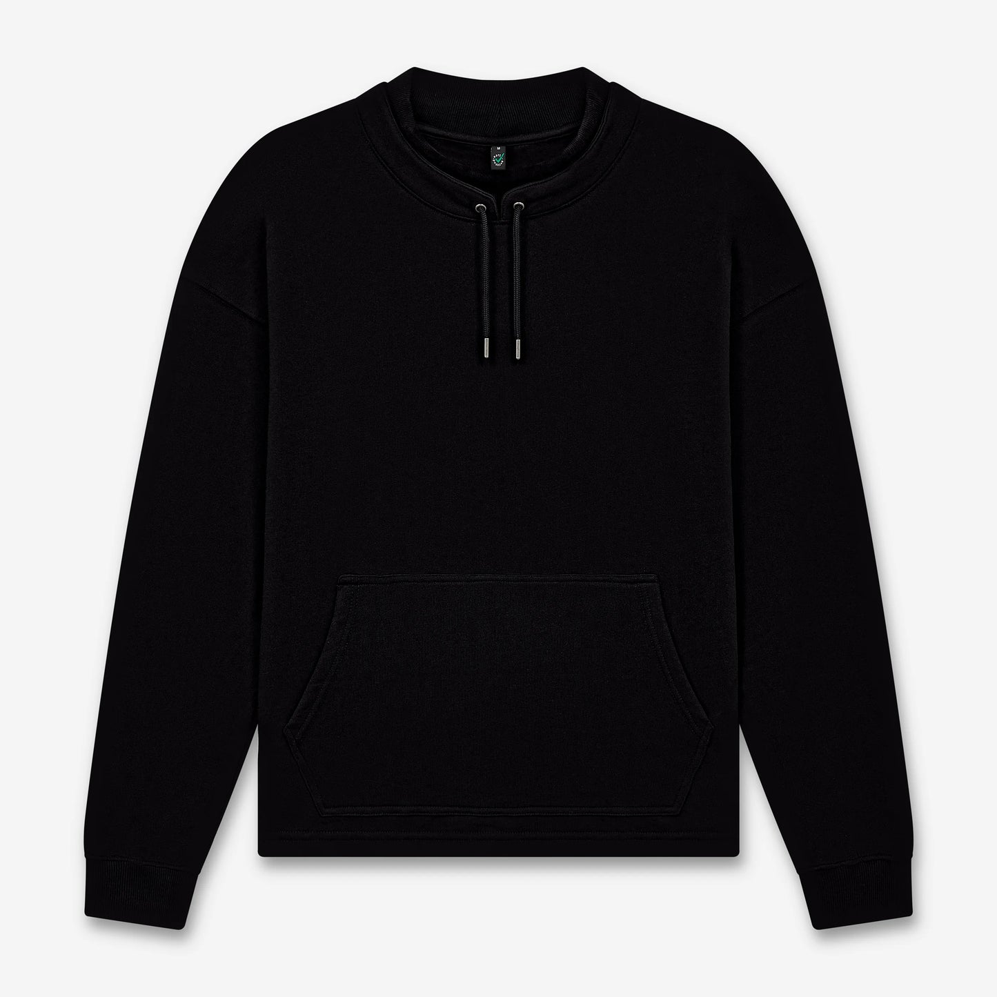 Earth Positive Mock Neck Sweatshirt - Sueded Black - 3XL