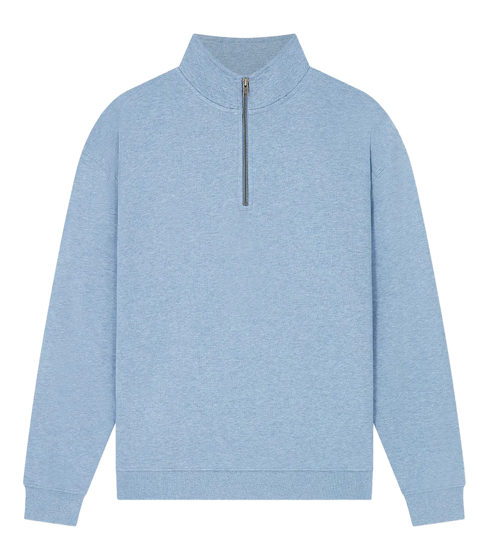 EP307-LBHE6 - 1/4 Zip Sweatshirt - Light Blue Heather