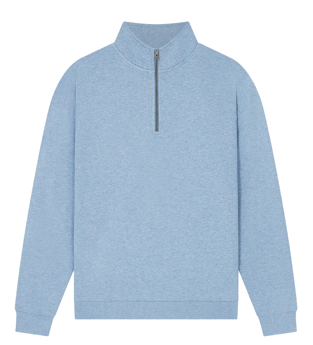 EP307-LBHE6 - 1/4 Zip Sweatshirt - Light Blue Heather