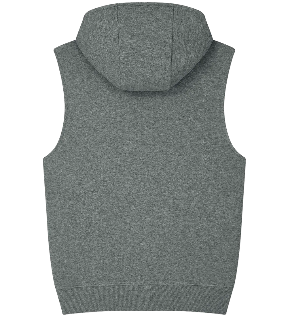 EP309-DHE1 - Sleeveless Full Zip Hoodie - Dark Heather