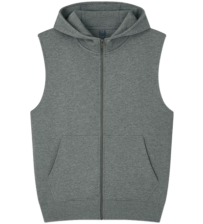 EP309-DHE1 - Sleeveless Full Zip Hoodie - Dark Heather