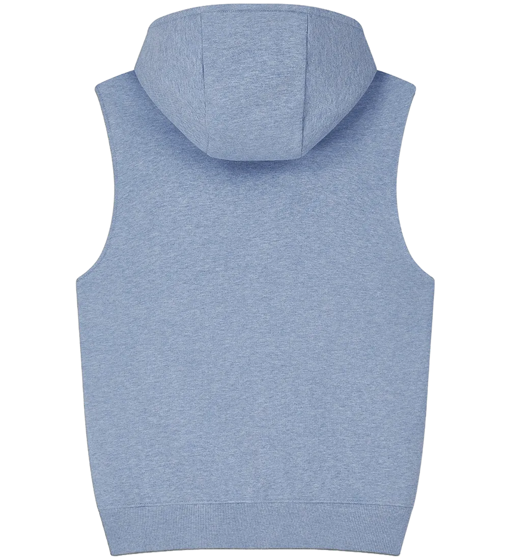 EP309-LBHE2 - Sleeveless Full Zip Hoodie - Light Blue Heather
