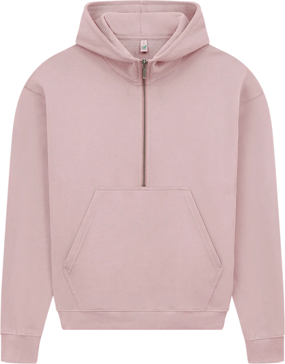 EP314-SUPR2 - Women's Half Zip Hoodie - Sueded Miami Pink