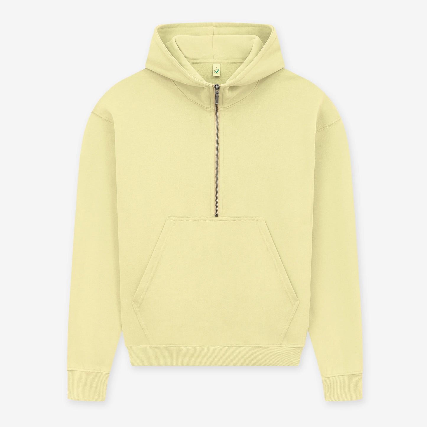 Earth Positive Women's Half-Zip Hoodie - Sueded Pale Lemon - M