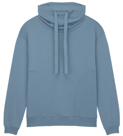 EP315-SUBD3 - Women's Funnel Neck Sweatshirt - Sueded Blue Dusk