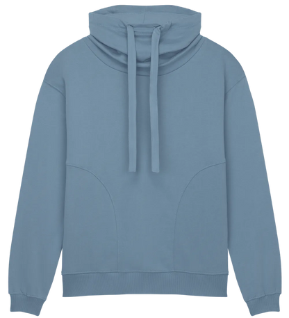 EP315-SUBD3 - Women's Funnel Neck Sweatshirt - Sueded Blue Dusk