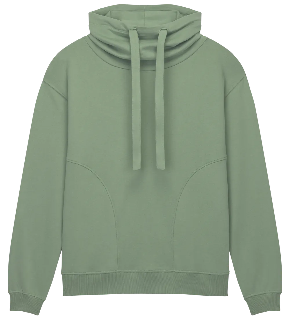 EP315-SUBGR4 - Women's Funnel Neck Sweatshirt - Sueded Bamboo Green