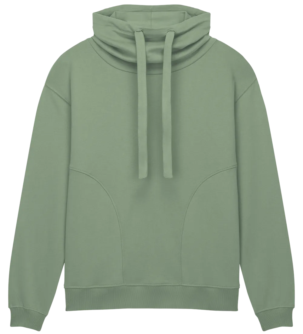 EP315-SUBGR0 - Women's Funnel Neck Sweatshirt - Sueded Bamboo Green
